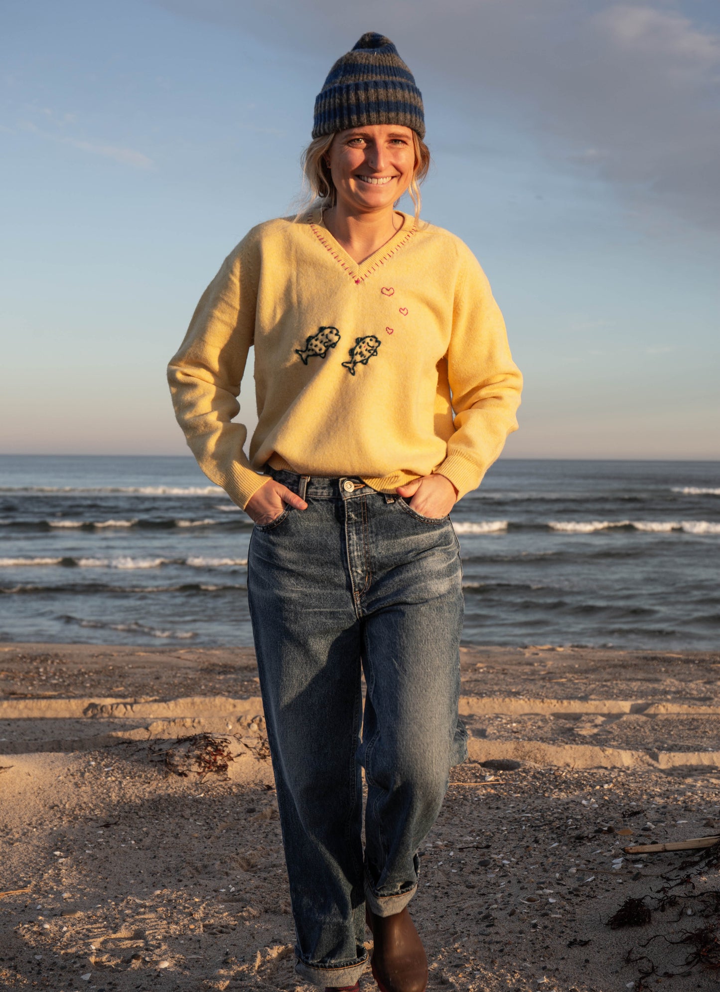 Butter Fish Wool Sweater, M