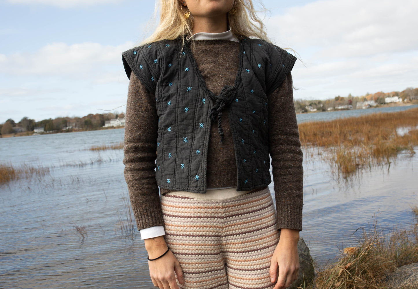 Vintage Quilted Star Vest