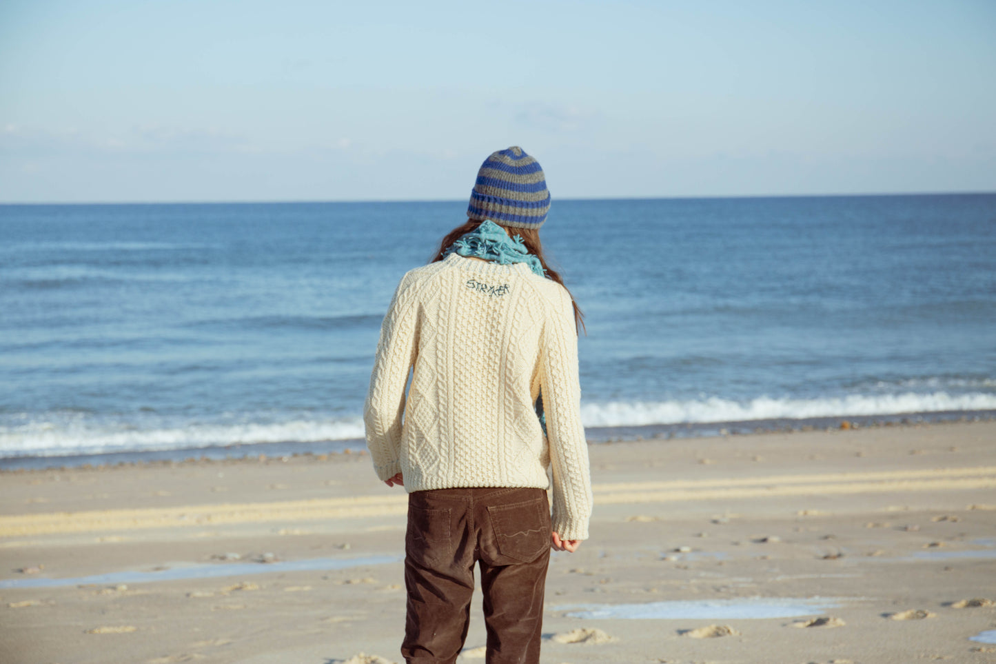 Whale Cableknit Wool Sweater, Small/Med