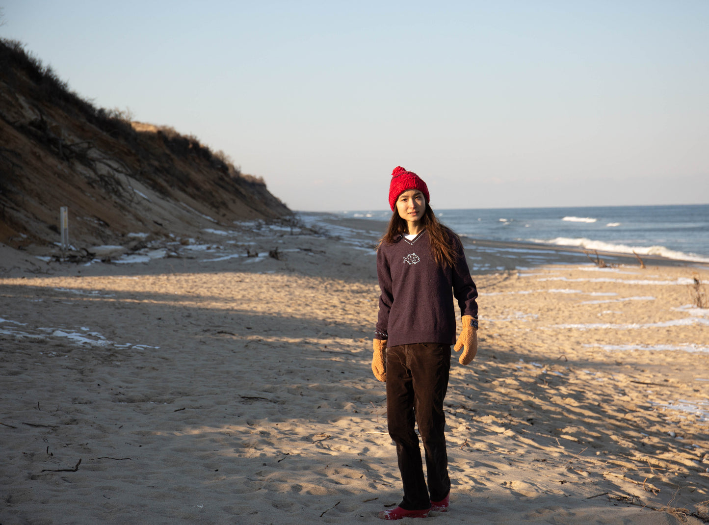 Plum Wool Sweater, XL