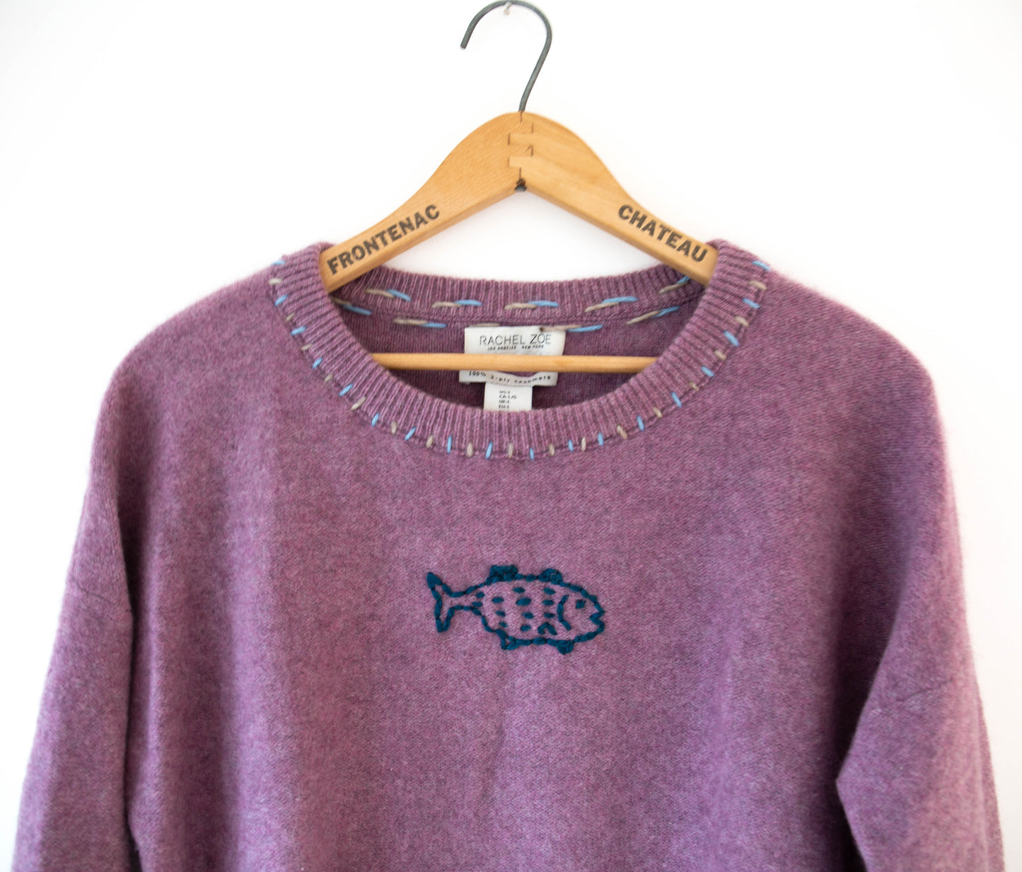 Fish Cashmere Sweater in Mauve, L