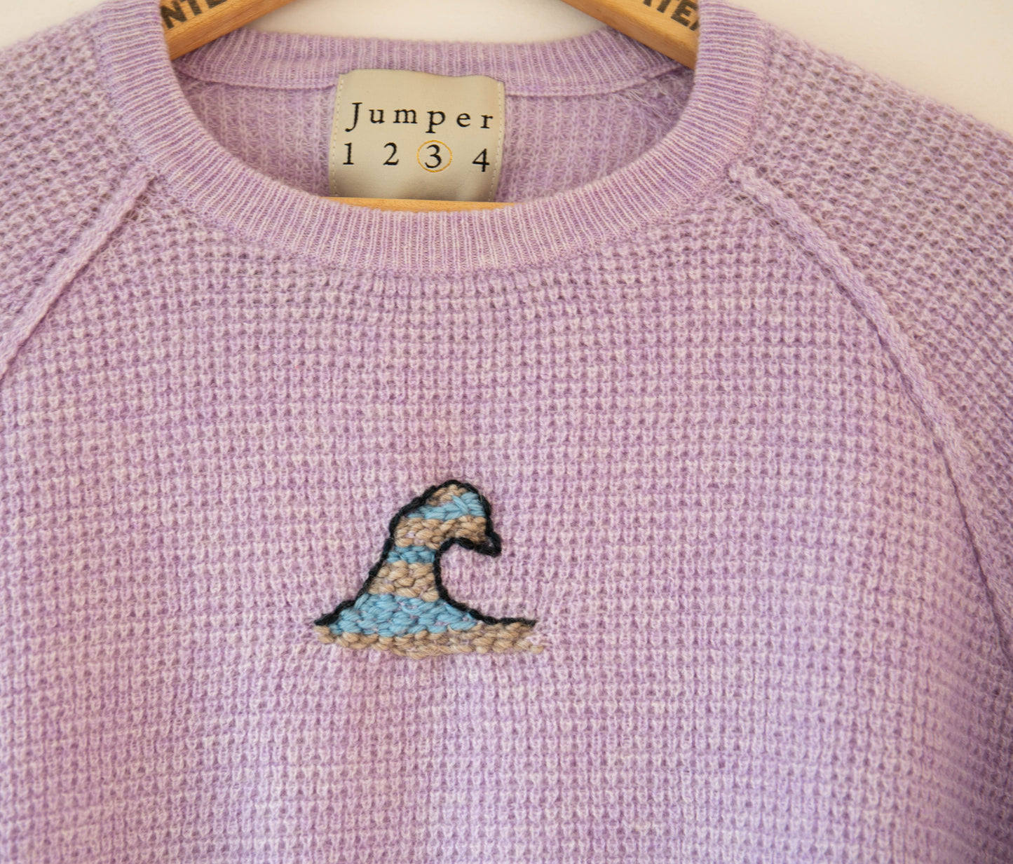 Lavender Cashmere Stitched Sweater, Large