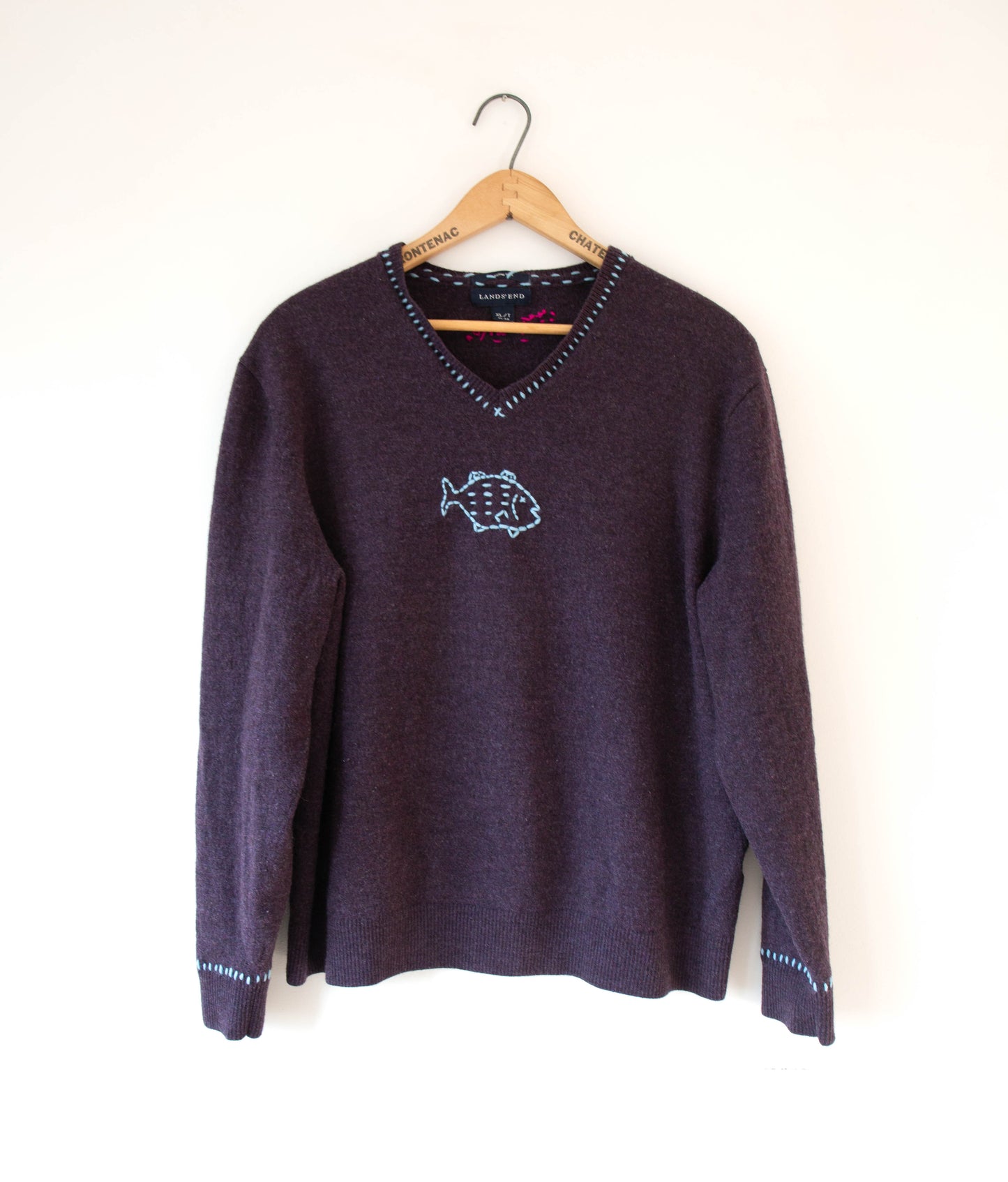 Plum Wool Sweater, XL