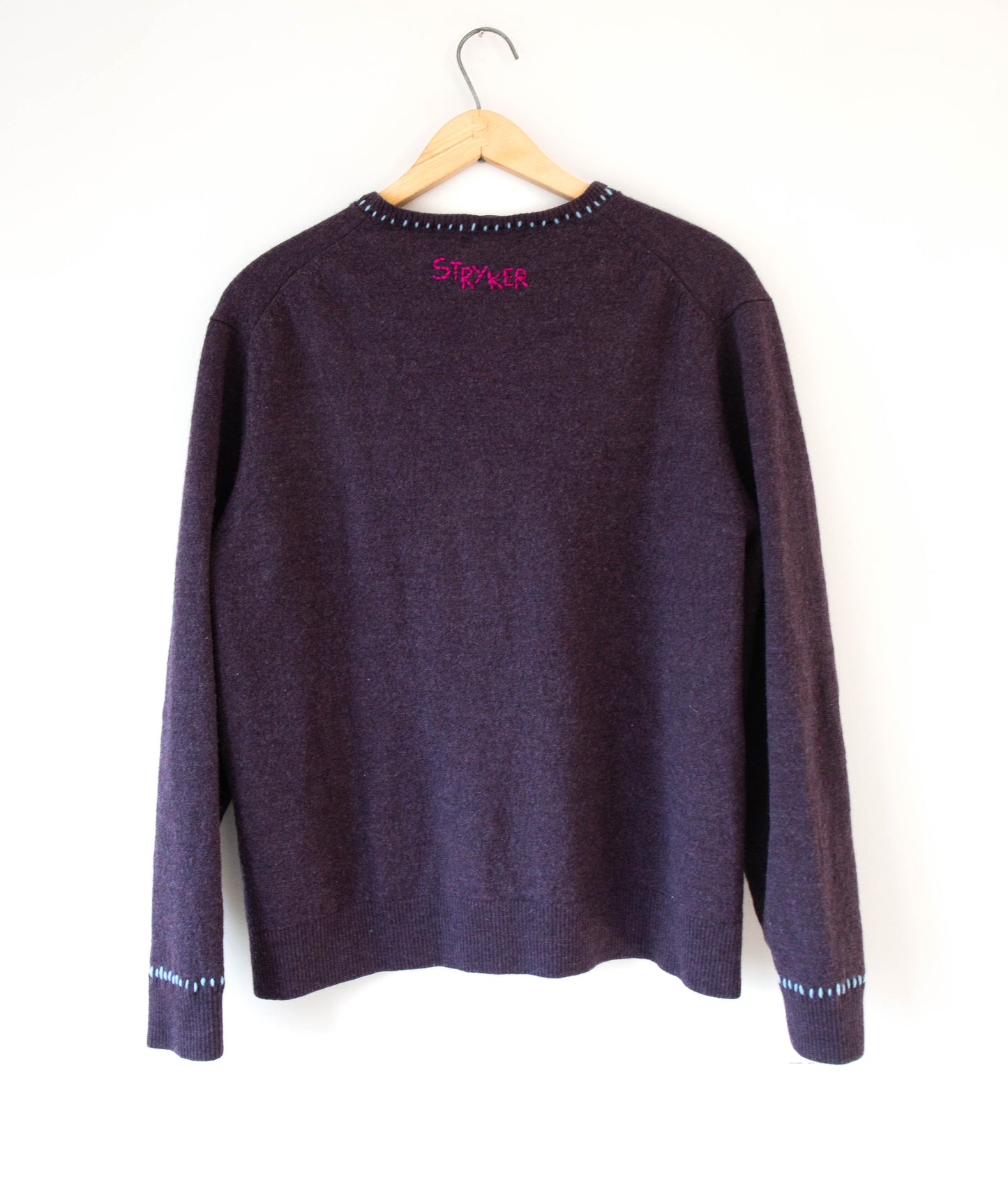 Plum Wool Sweater, XL