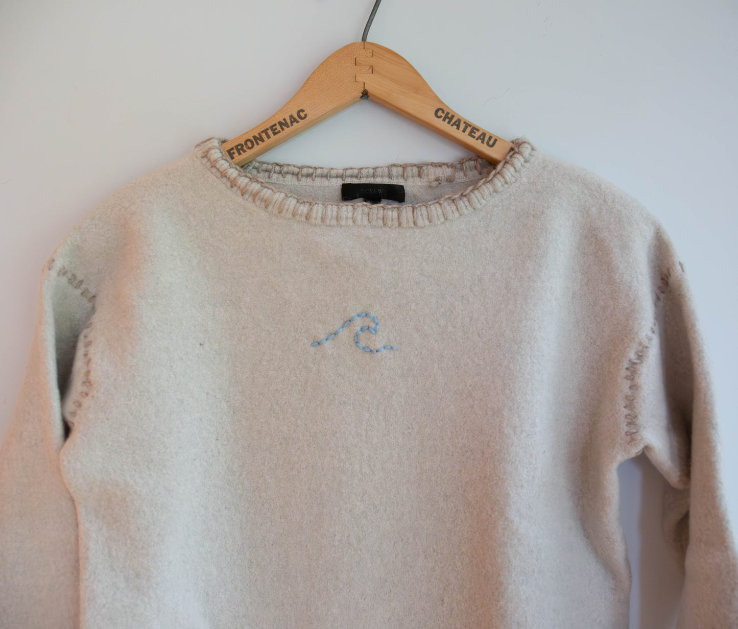 Light Grey Wool Wave Sweater, XS