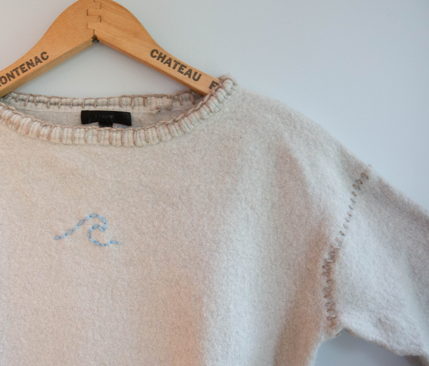 Light Grey Wool Wave Sweater, XS