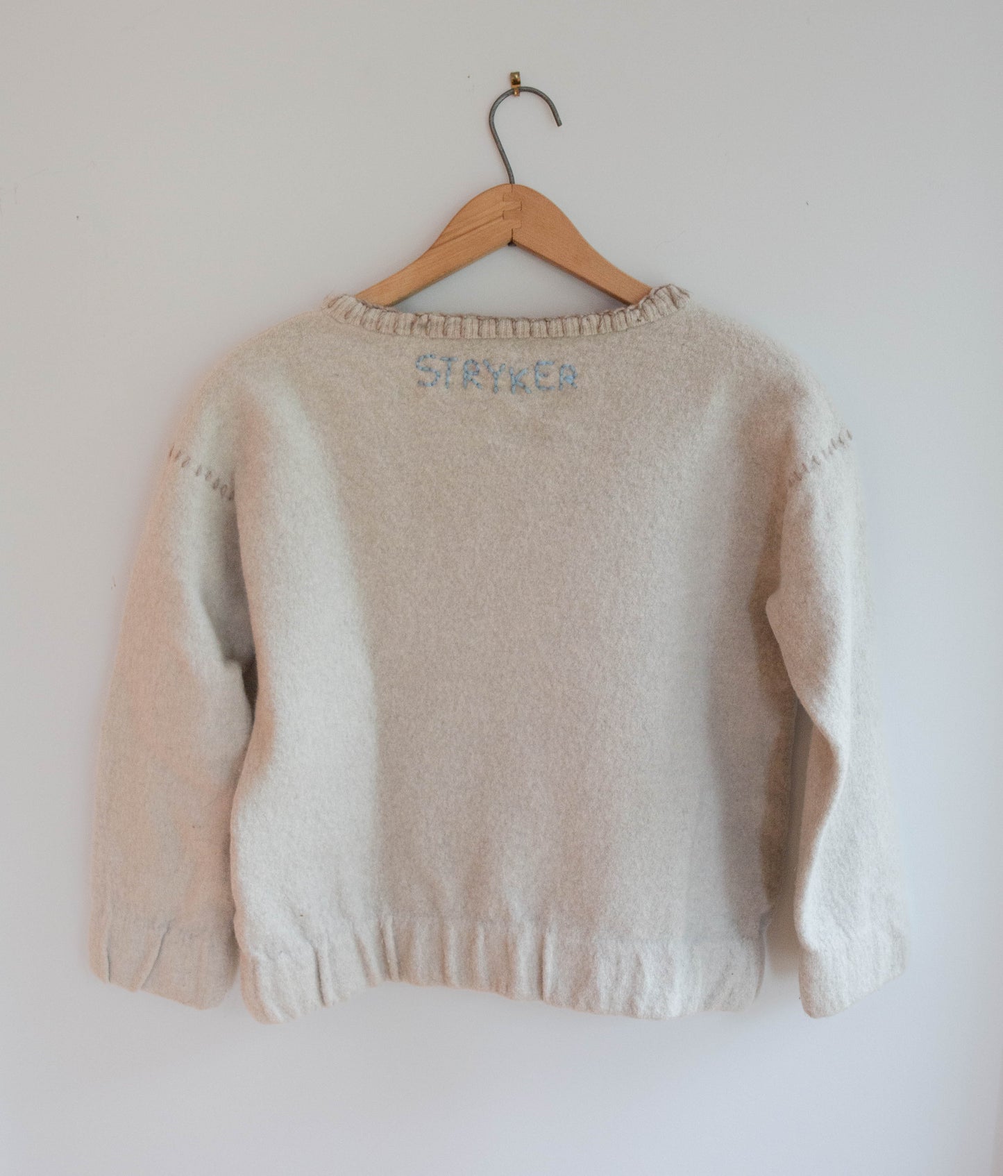 Light Grey Wool Wave Sweater, XS