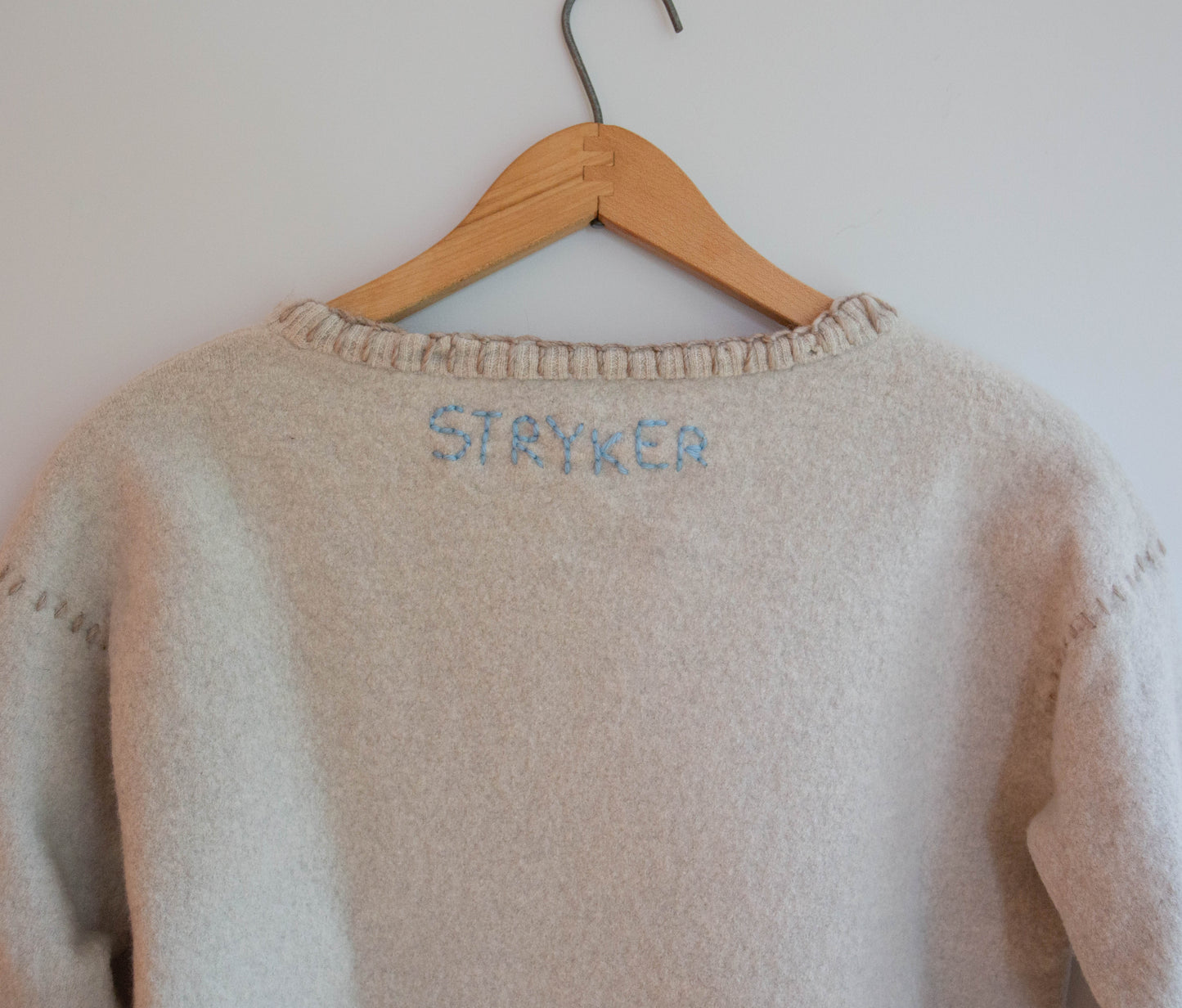 Light Grey Wool Wave Sweater, XS