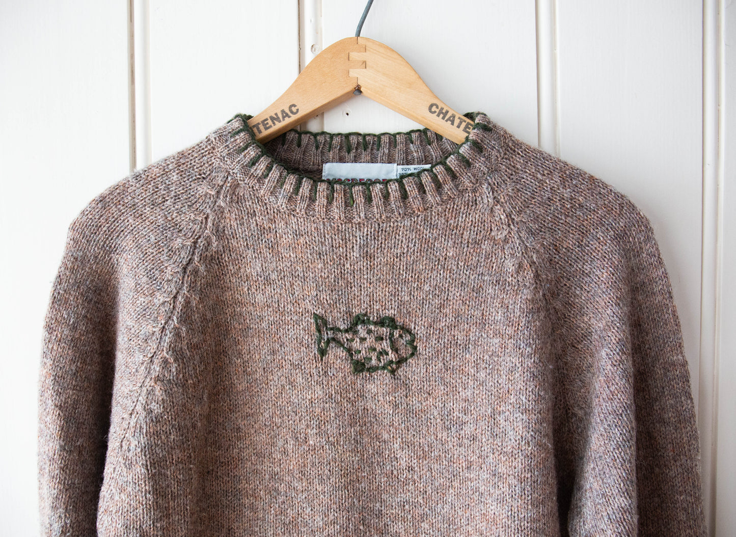 Vintage Wool Knit Fish Sweater, M