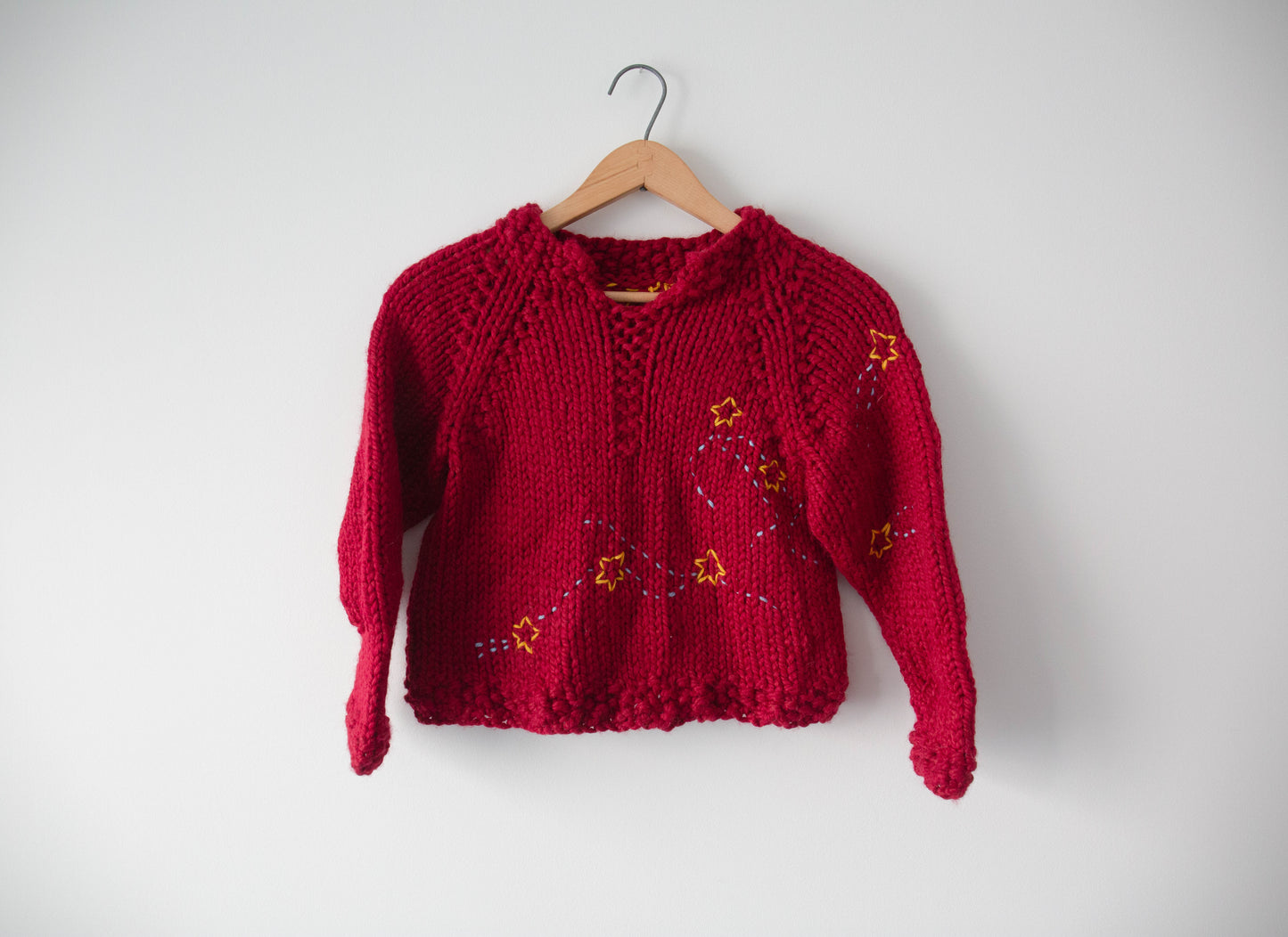 Kids Handknit Stitched Star Tail Sweater, 3T/4T