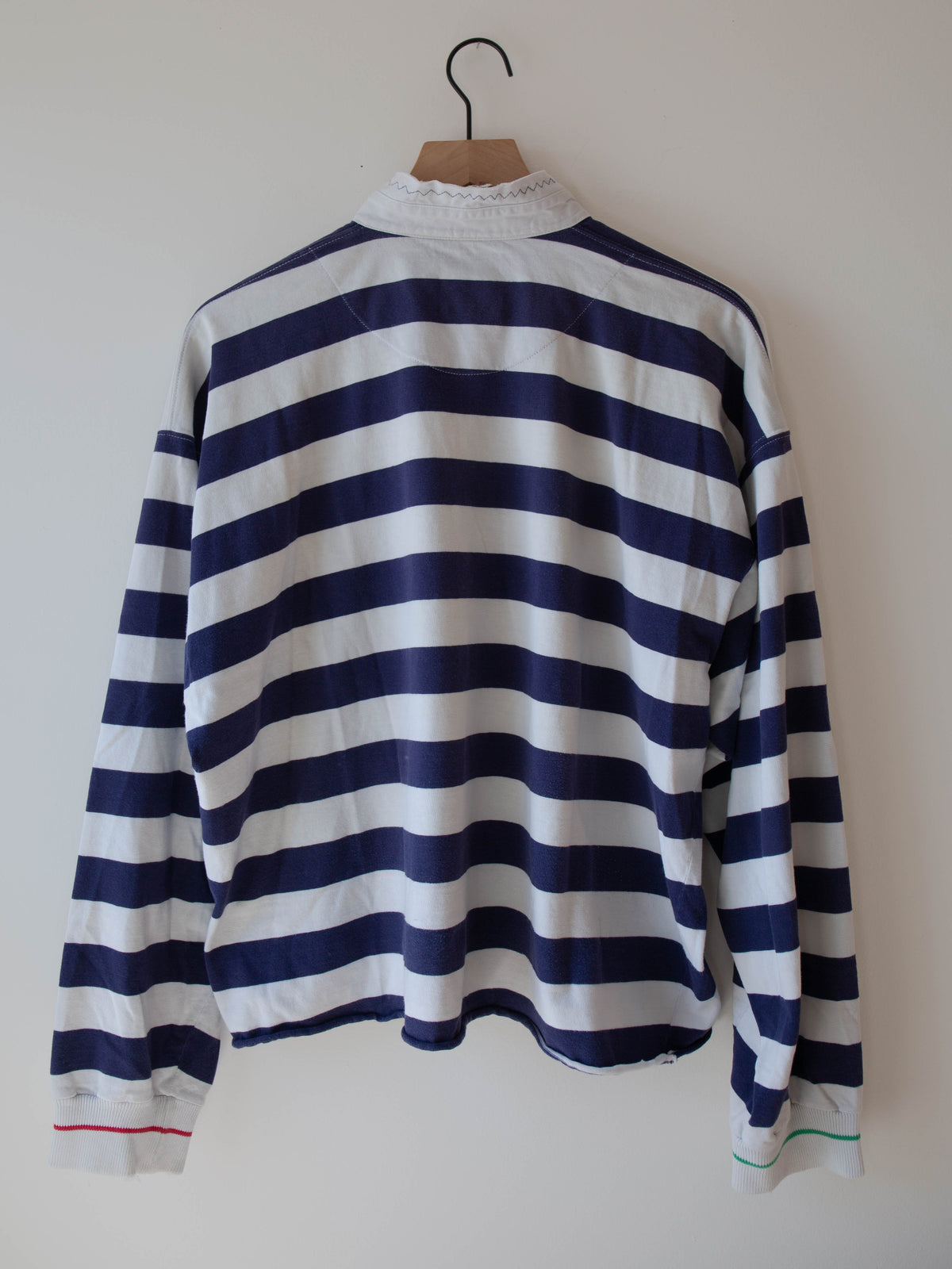 Unisex Rugby Shirt, Blue + White Stripes, XL no.1