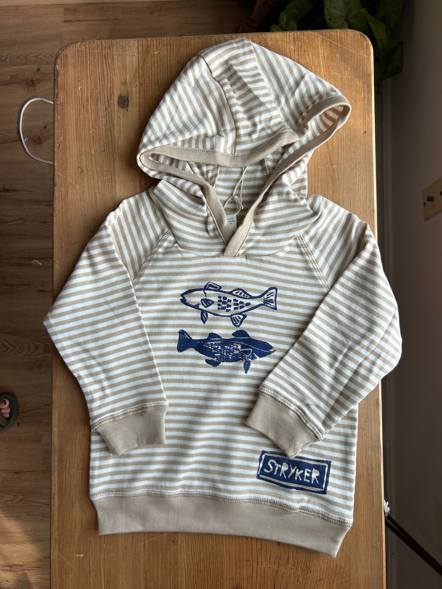 Minnow Striped Hoodie, Natural