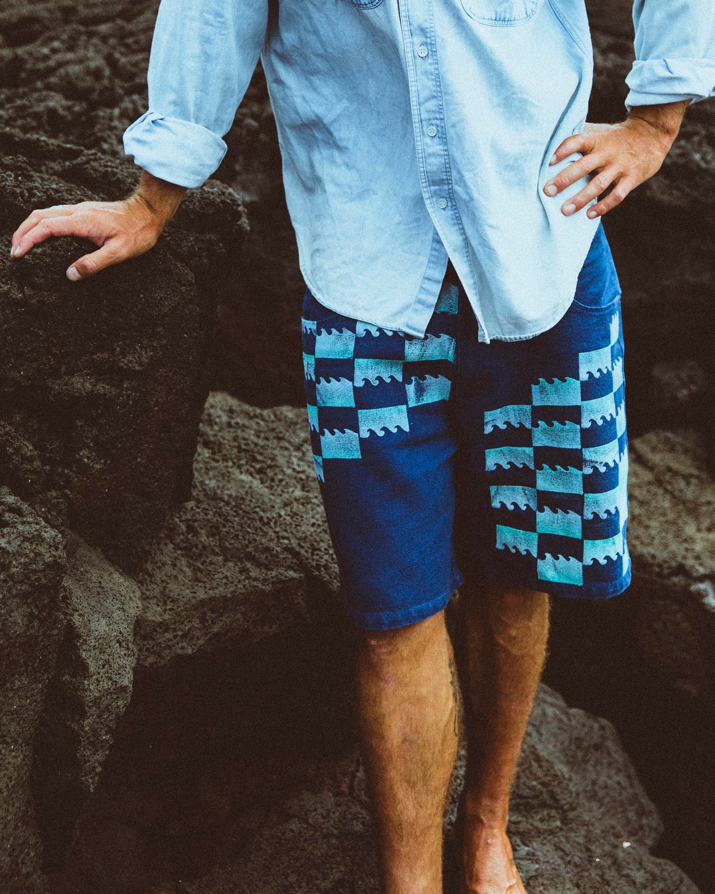 Wave Printed Utility Shorts