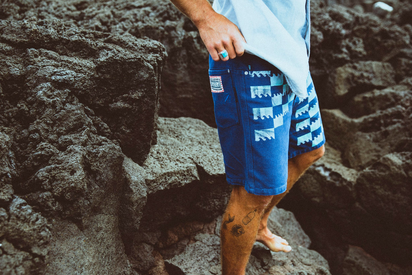 Wave Printed Utility Shorts