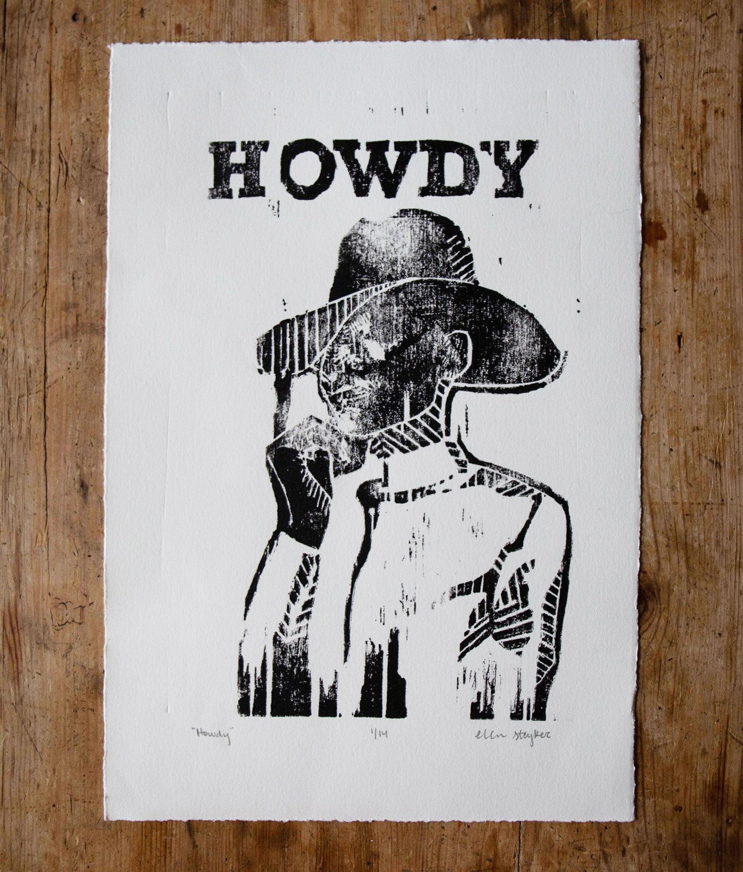Howdy Woodcut