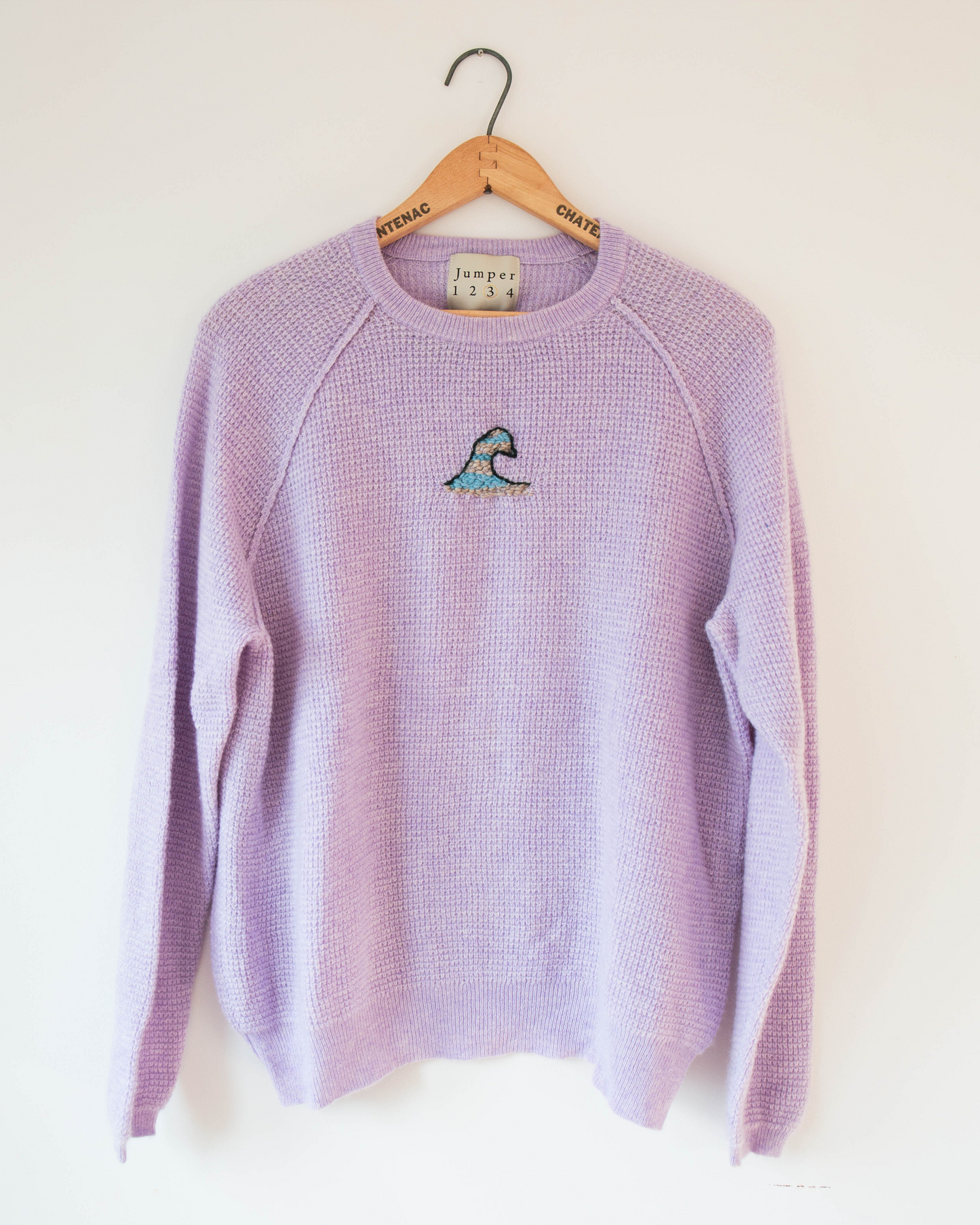 Lavender Cashmere Stitched Sweater, Large