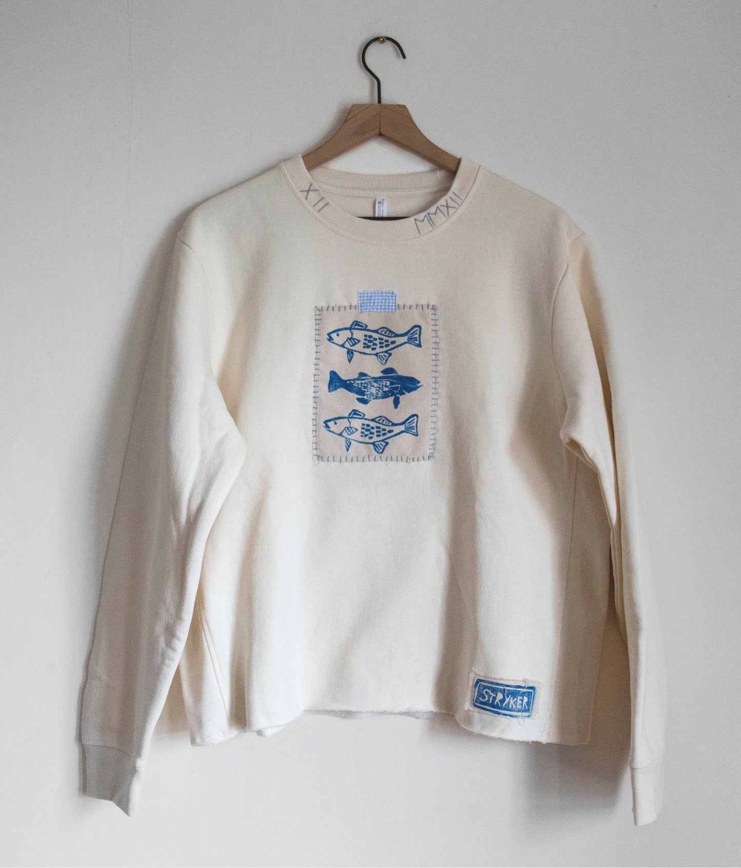 Striper Crewneck, White - PREORDER 10/27