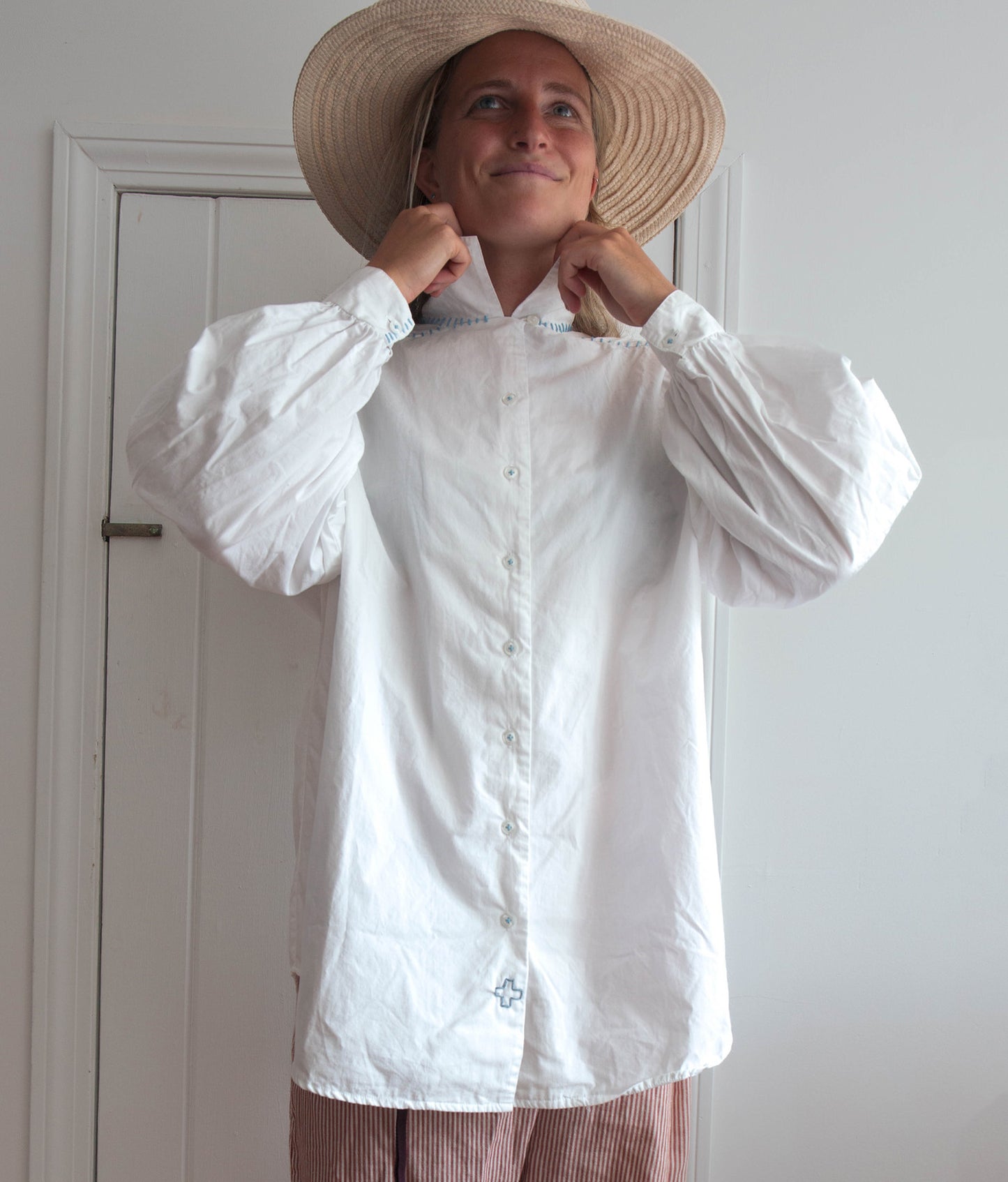 Vintage Puff Sleeve Button Down