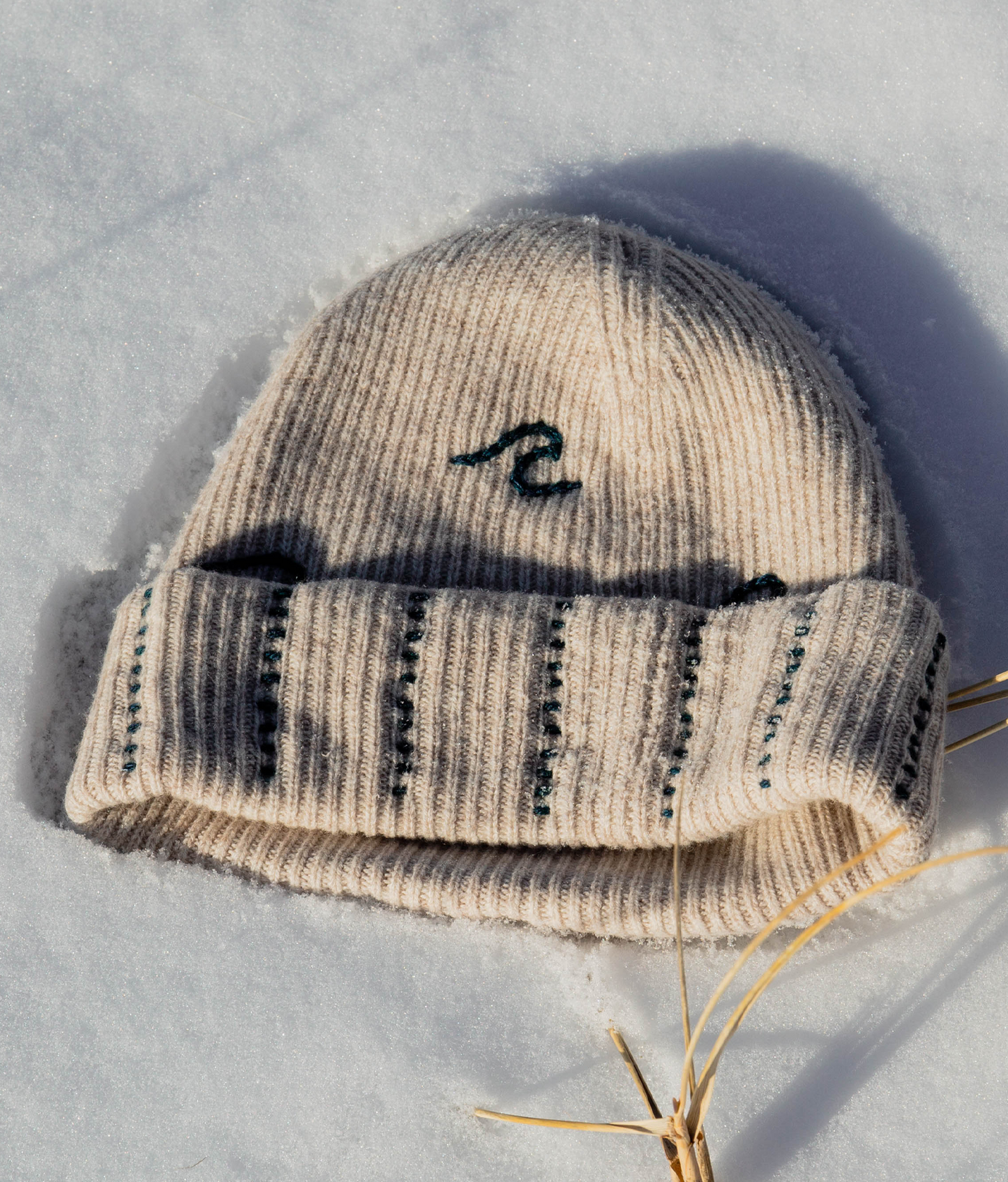 Wave Striped Wool-Cashmere Beanie