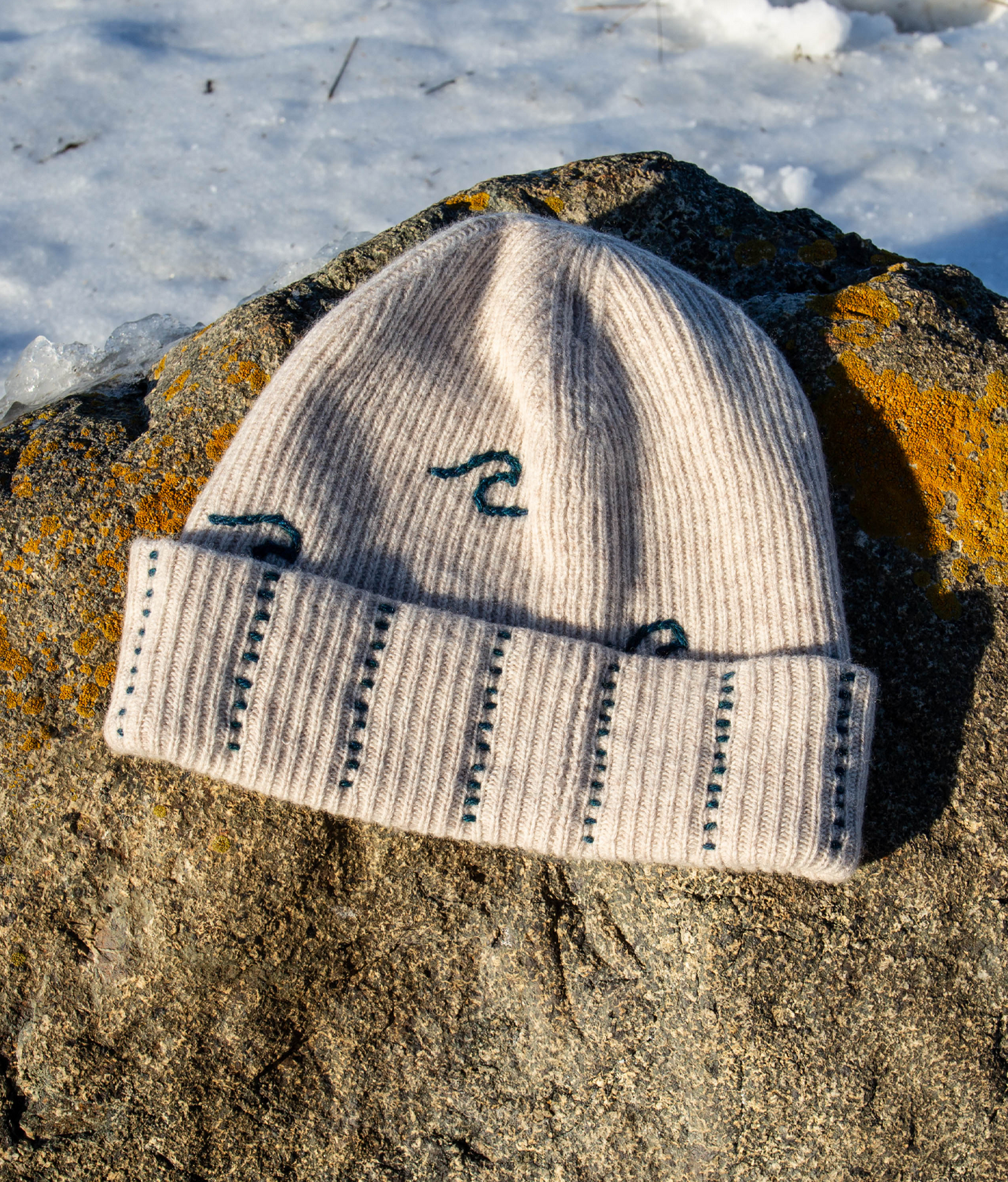 Wave Striped Wool-Cashmere Beanie