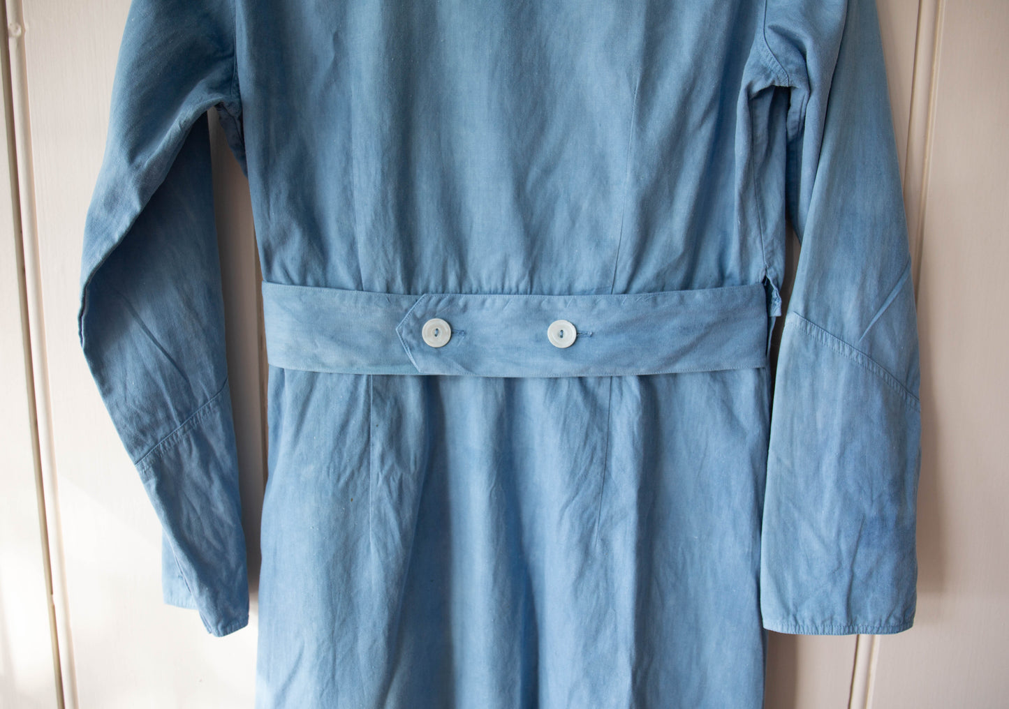 Vintage Indigo Dyed Work Wrap Dress
