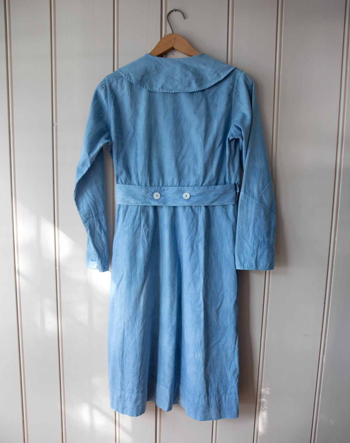 Vintage Indigo Dyed Work Wrap Dress