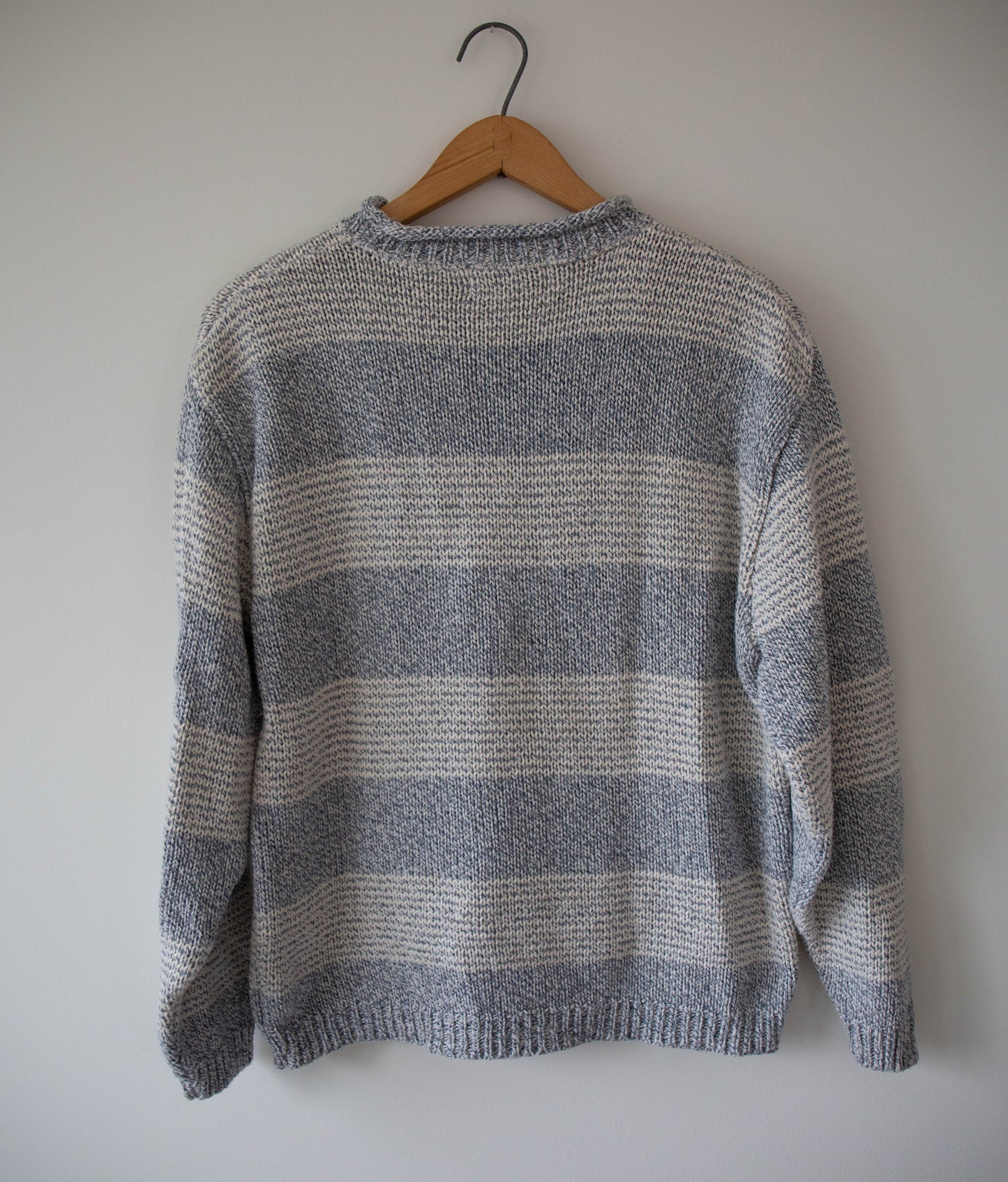 Cotton Striped Rollneck Fish Sweater, Medium