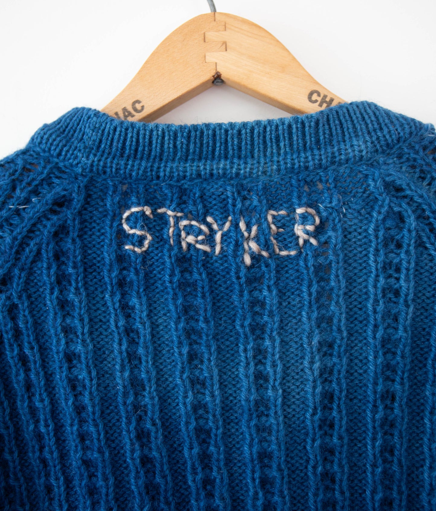 Indigo Dyed Wool Cardigan, S/M