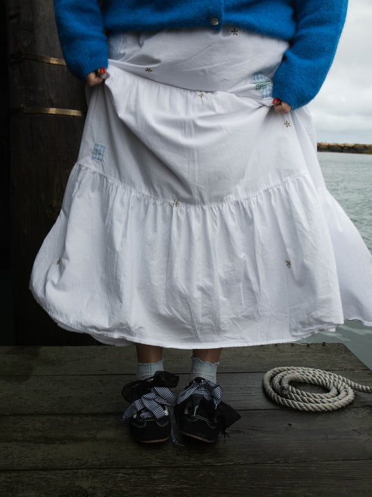 White Cotton Prairie Skirt