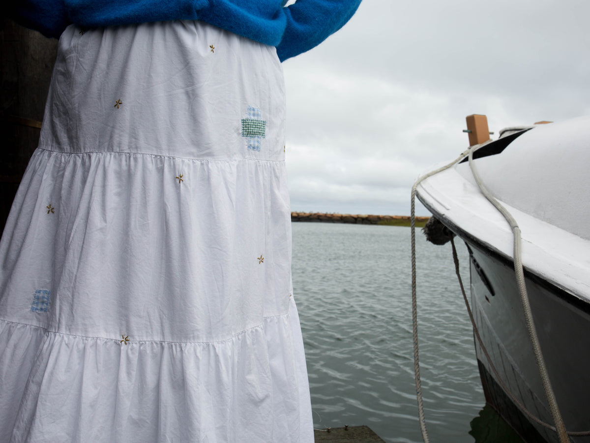 White Cotton Prairie Skirt
