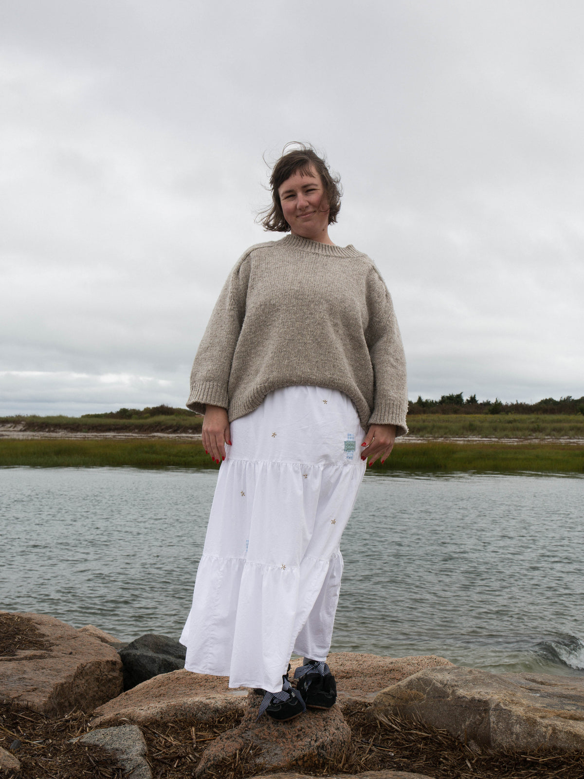 White Cotton Prairie Skirt