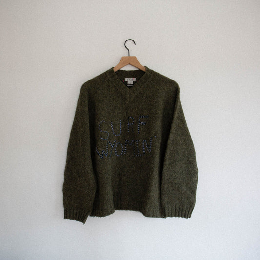Surf Wyomin' Olive Wool Sweater
