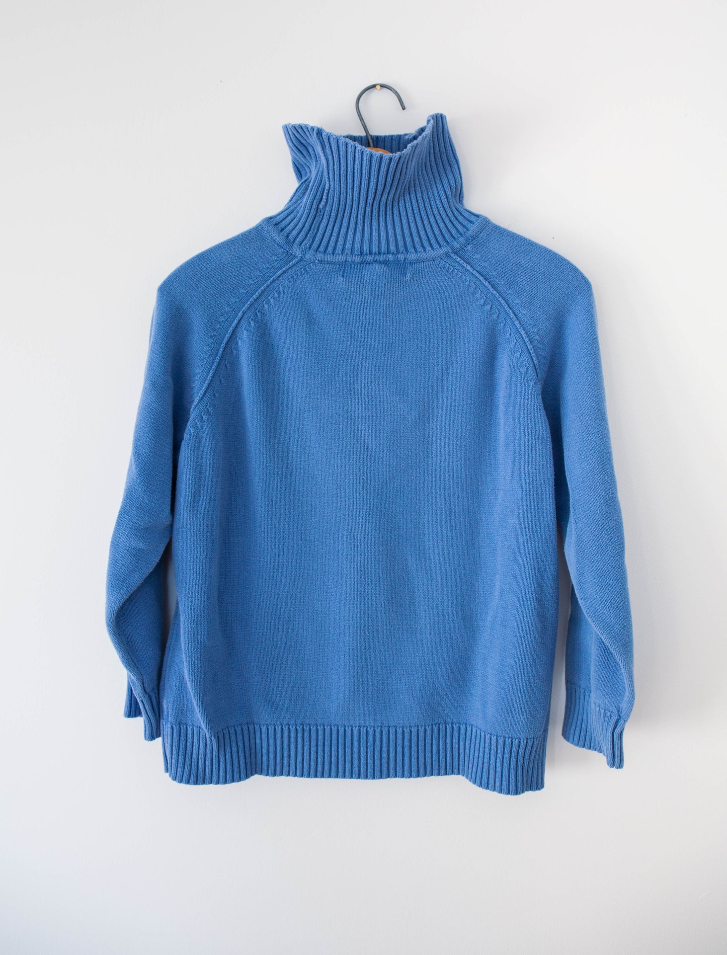 Blue Wave Turtleneck Cotton Knit, S