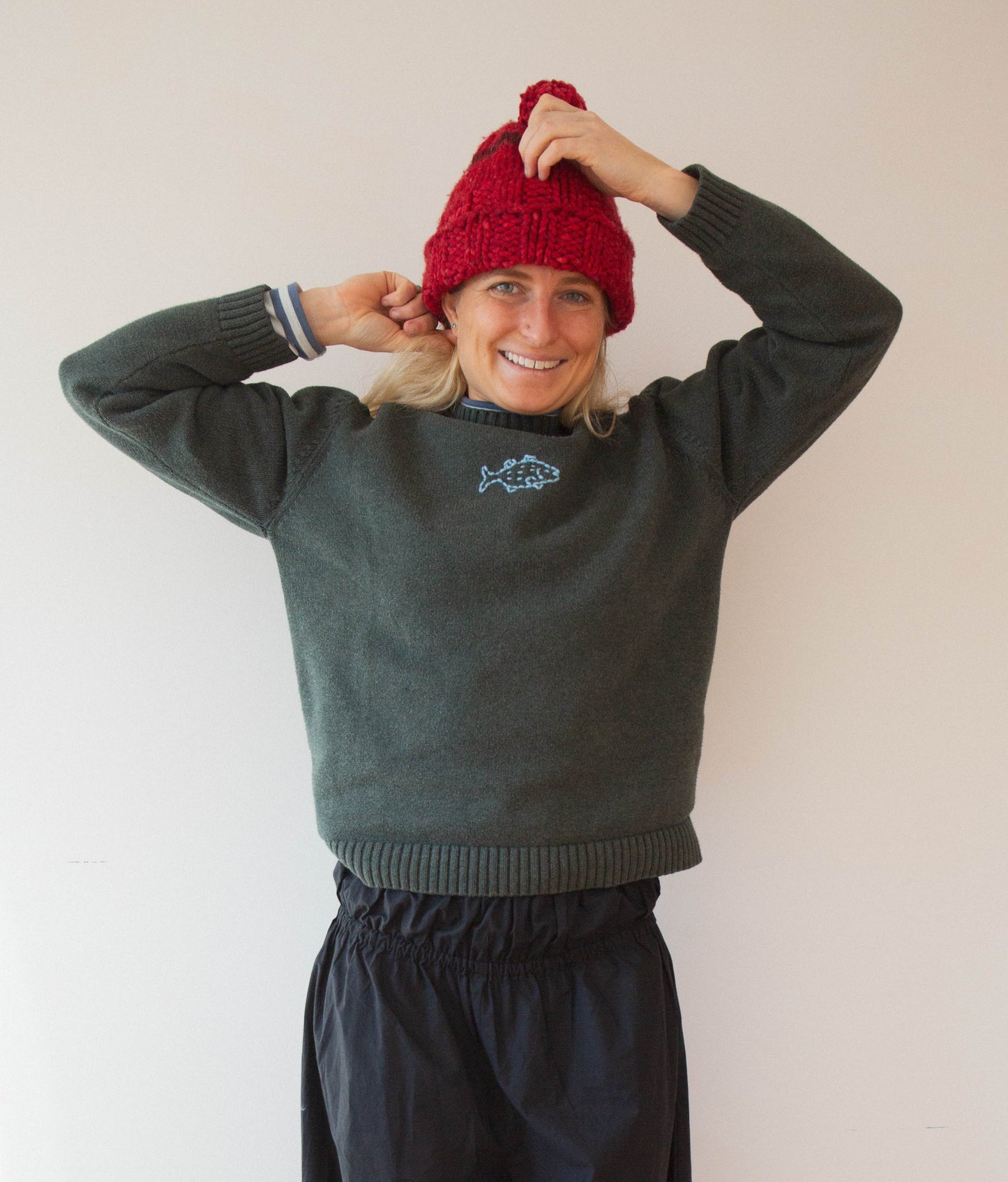 Green Fish Crewneck, M