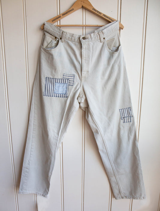 Reclaimed White Denim Pants, 38