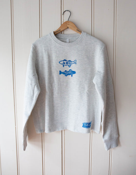 Grey Fish Crewneck Sweatshirt