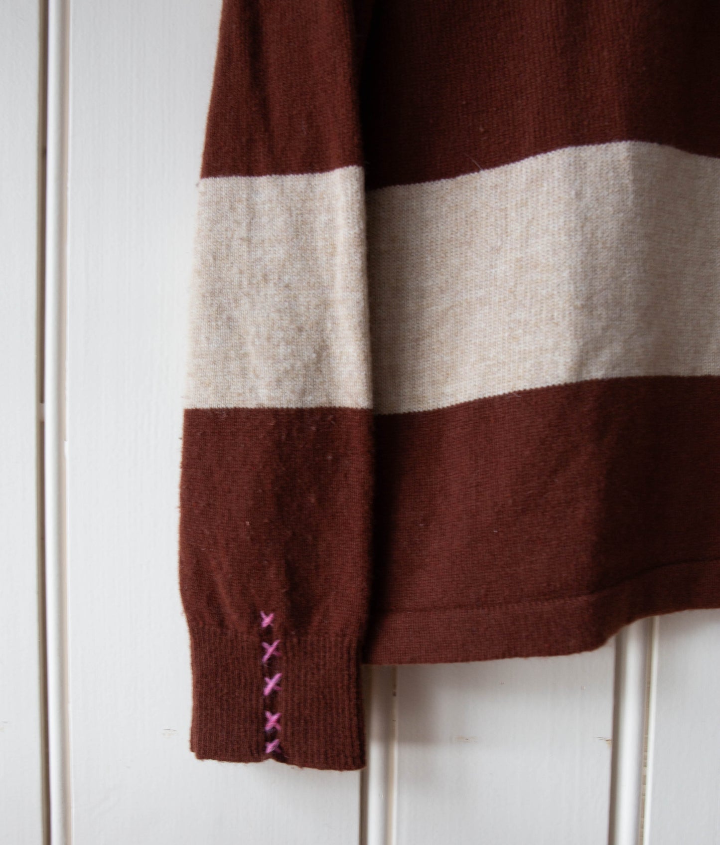 Striped Wool Rugby Shirt, L