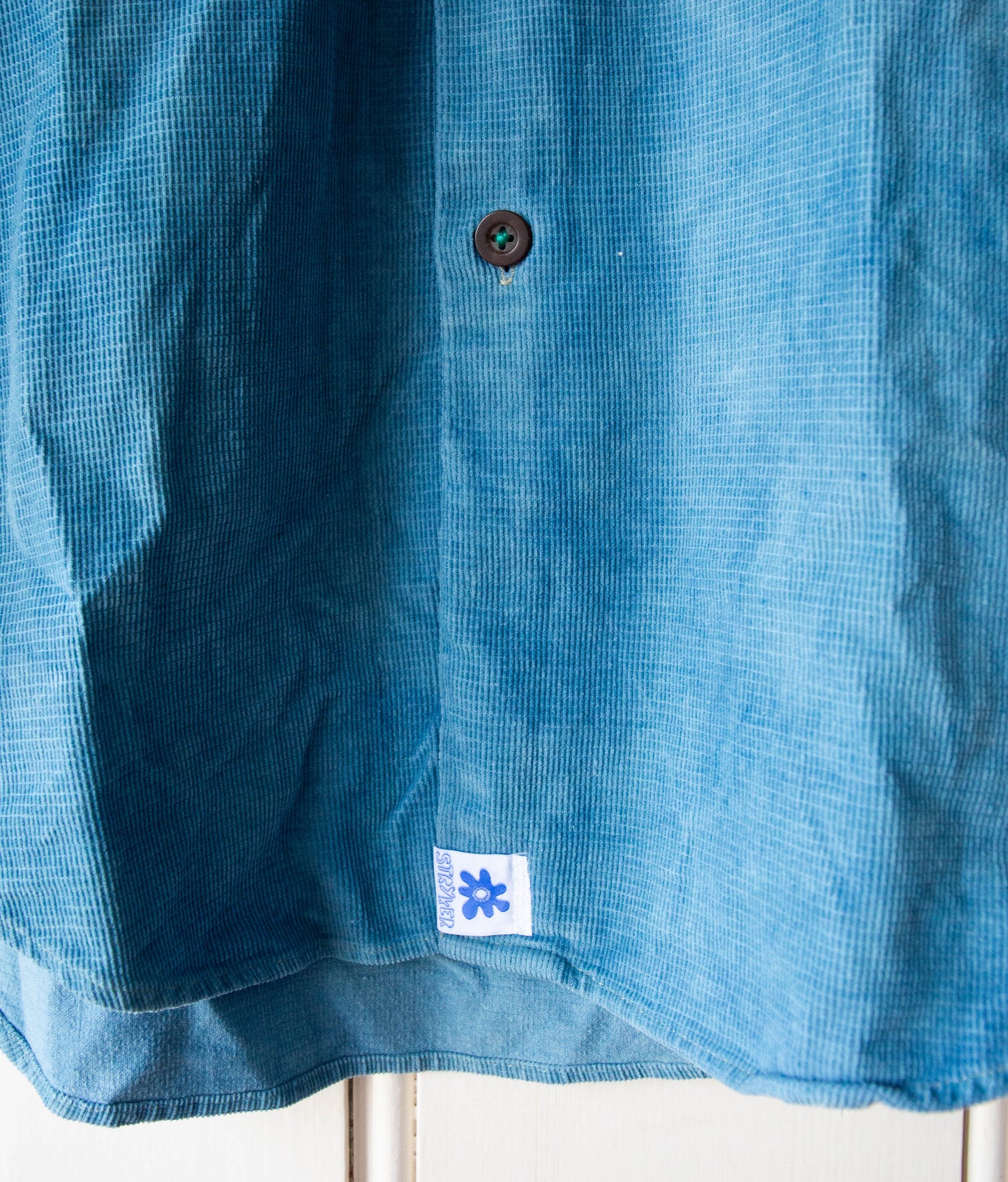 Indigo Dyed Corduroy Buttondown, Medium