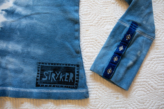 Waffle Long-Sleeve w/ Velvet Detail