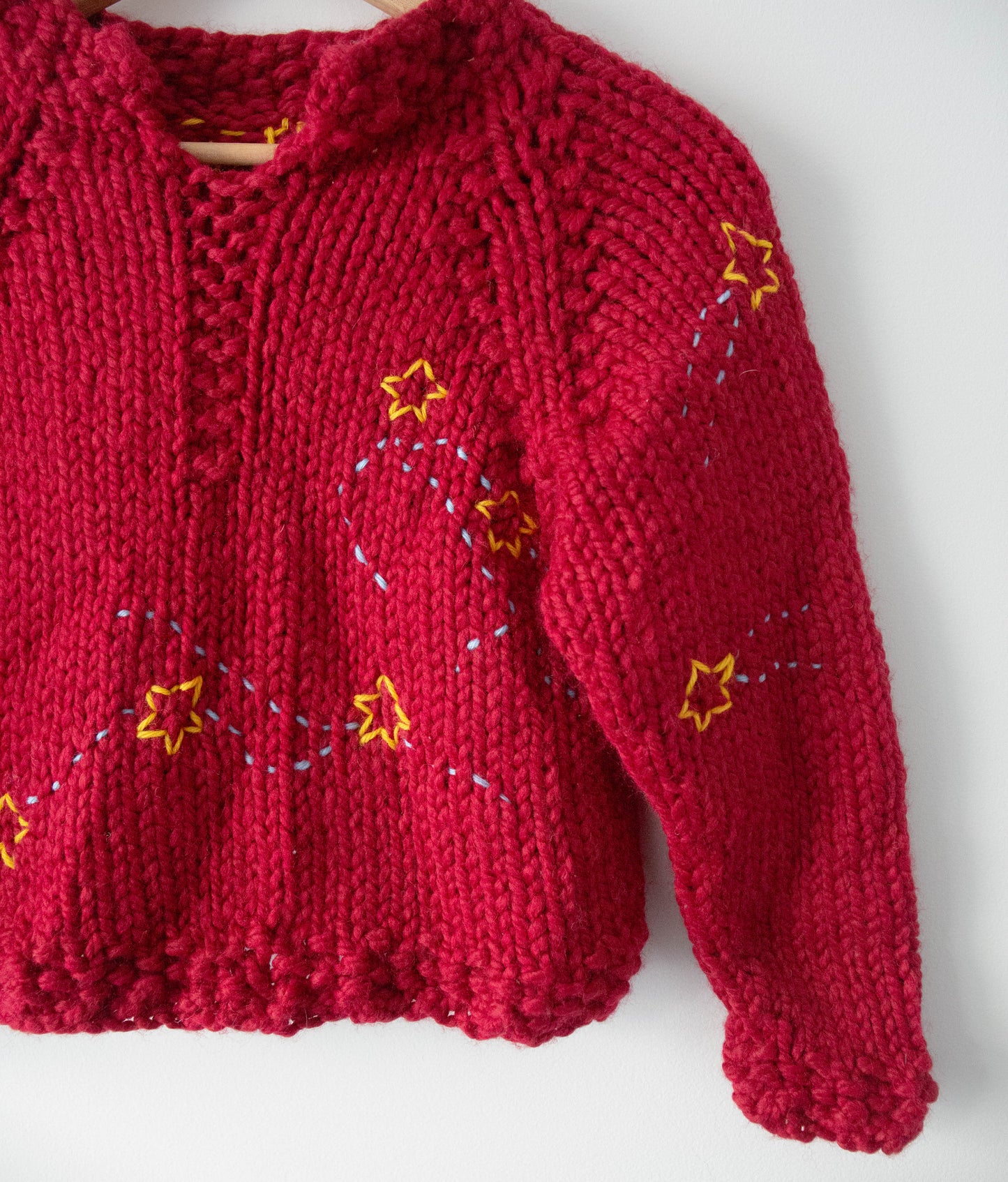 Kids Handknit Stitched Star Tail Sweater, 3T/4T