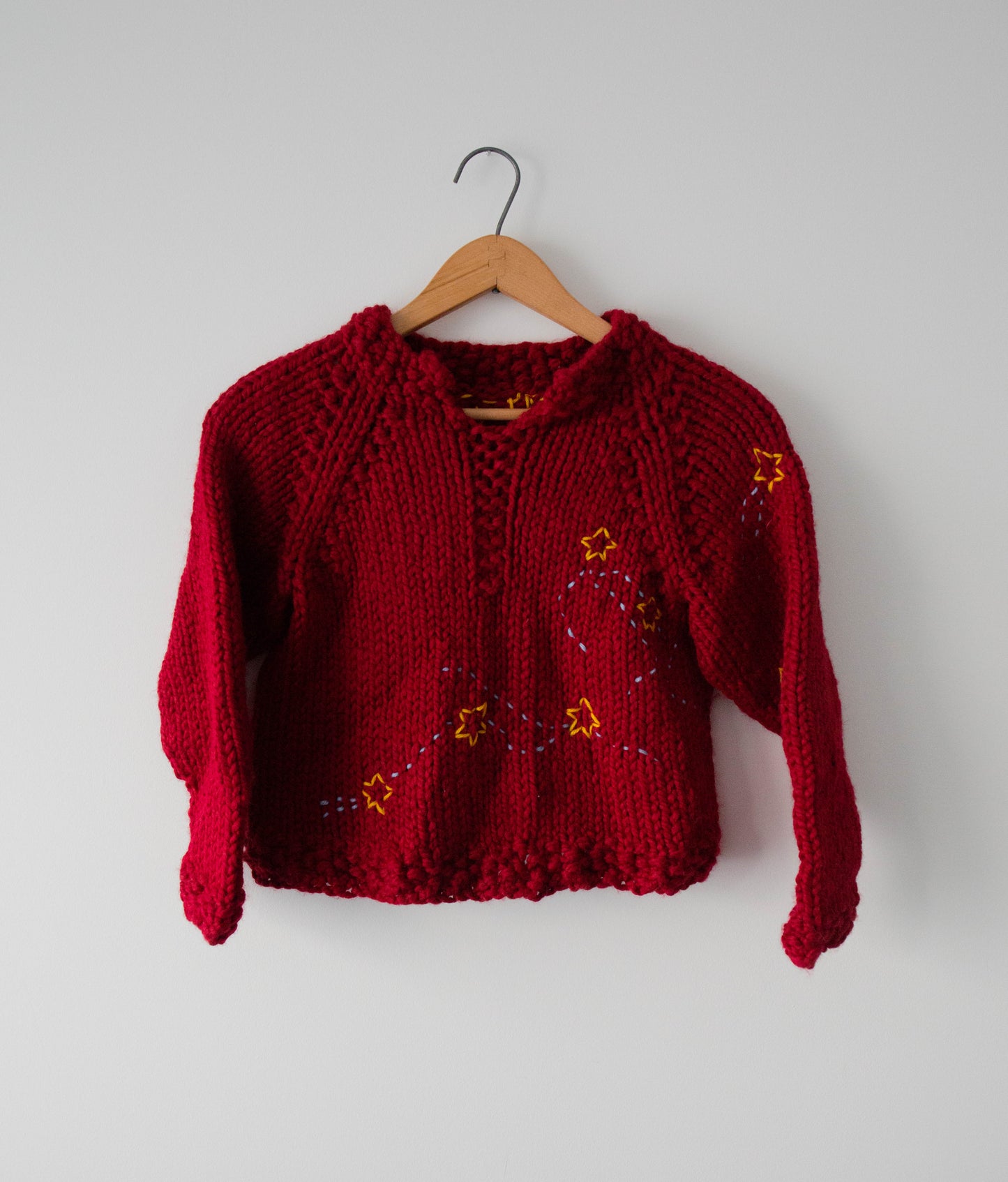 Kids Handknit Stitched Star Tail Sweater, 3T/4T