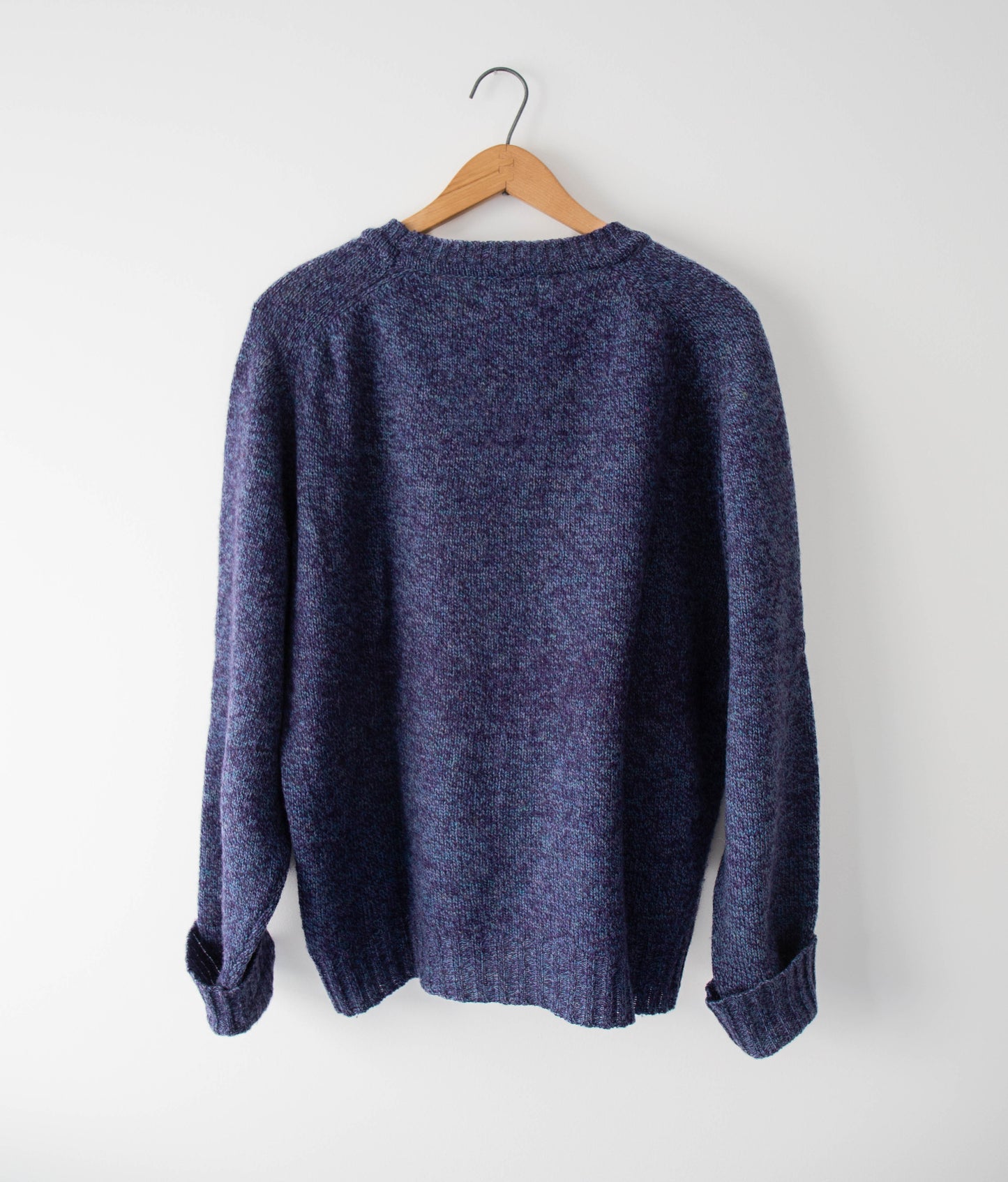 Vintage Wool Wave Sweater in Plum/Indigo, Large