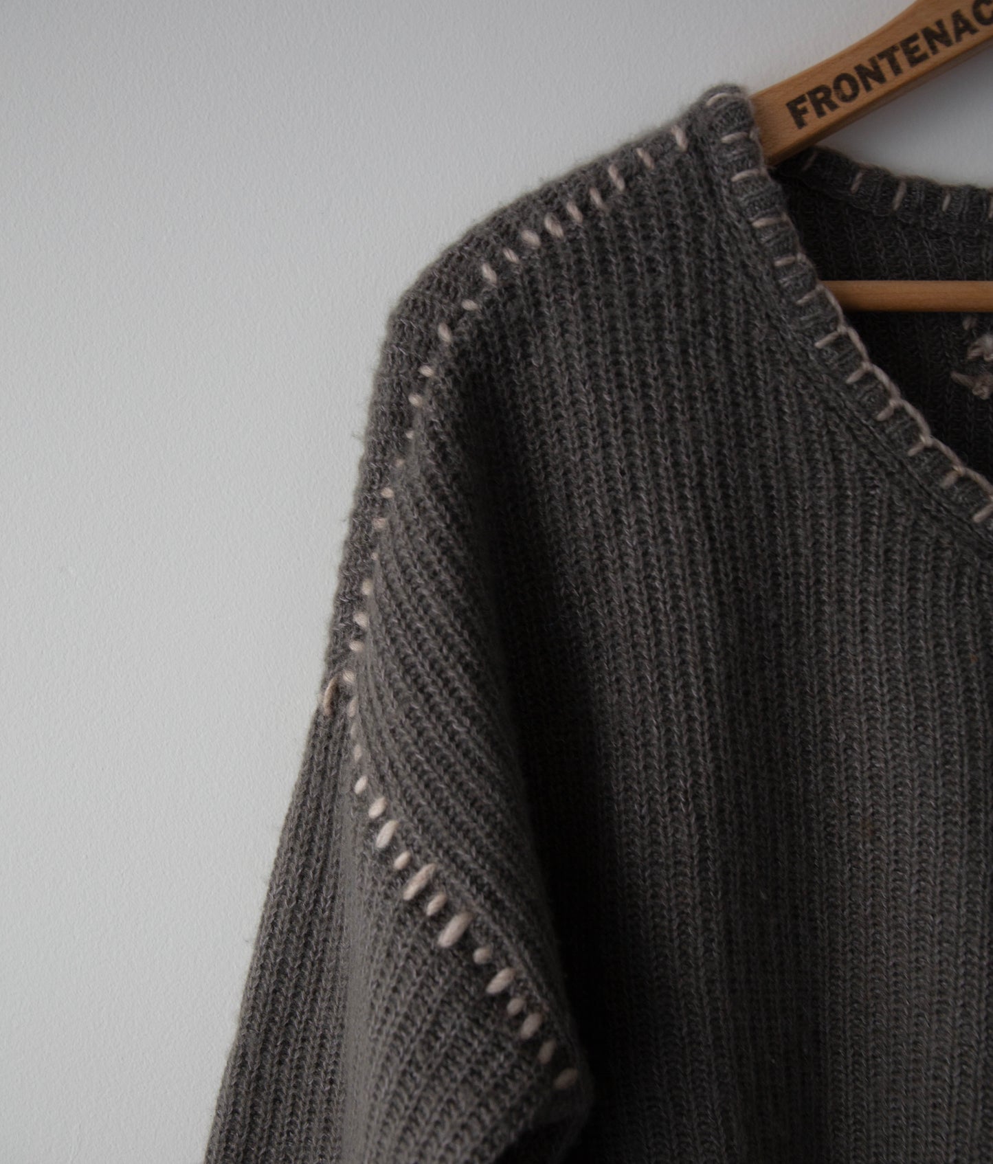 Blanket Stitched Cashmere Sweater, Medium