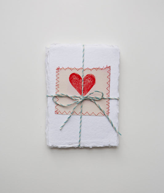 Naturally Dyed Heart Print, Set of 3