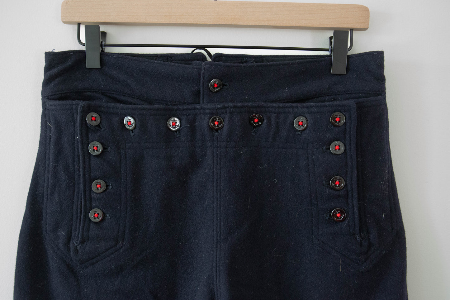 Vintage Navy Wool Sailor Pants, 30"