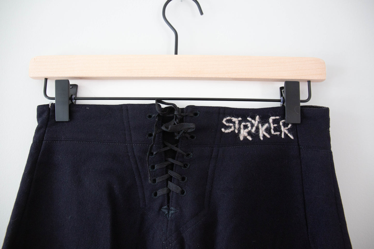 Vintage Navy Wool Sailor Pants w/ Wave Stitching, 26"