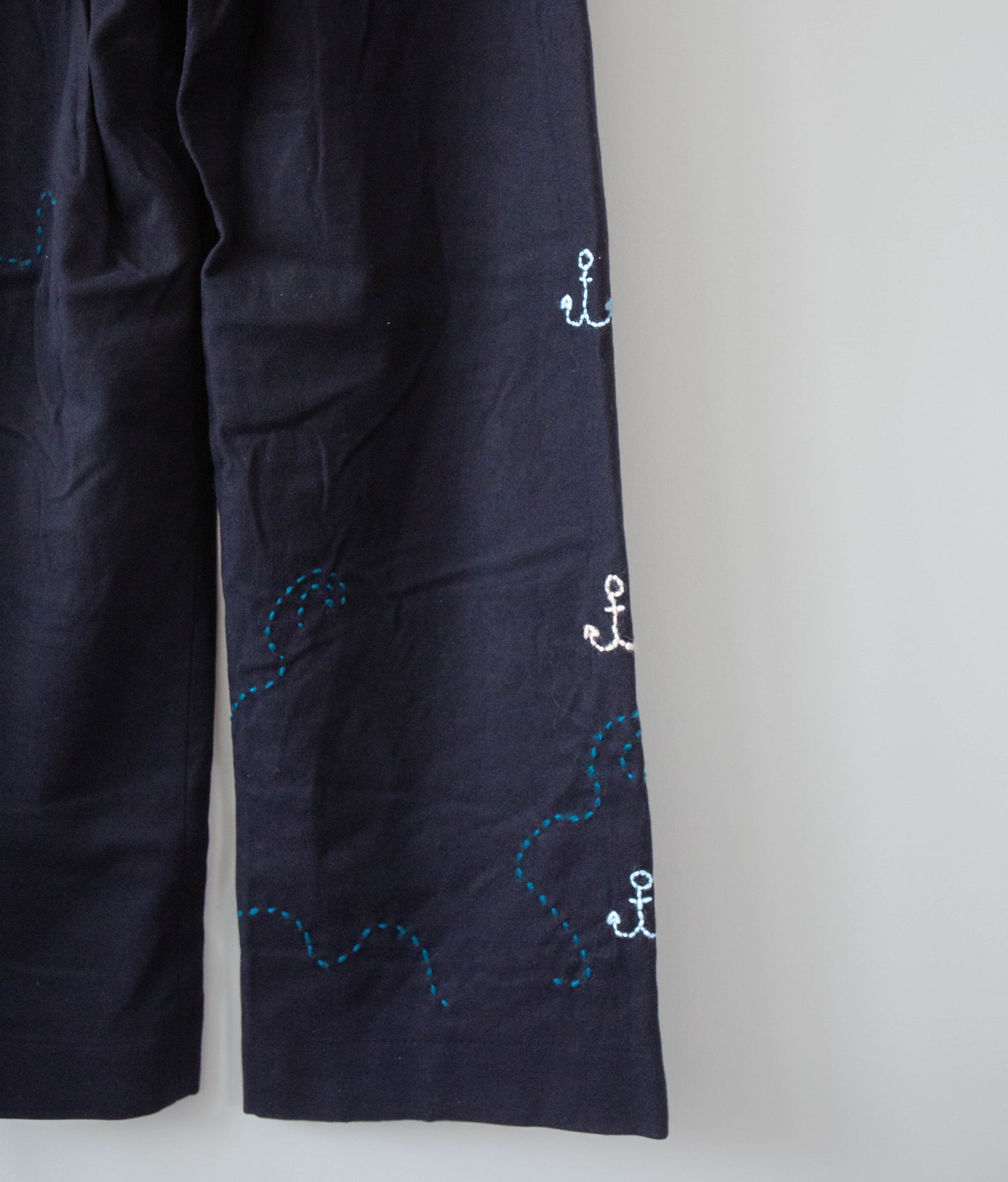Vintage Navy Wool Sailor Pants w/ Wave Stitching, 26"