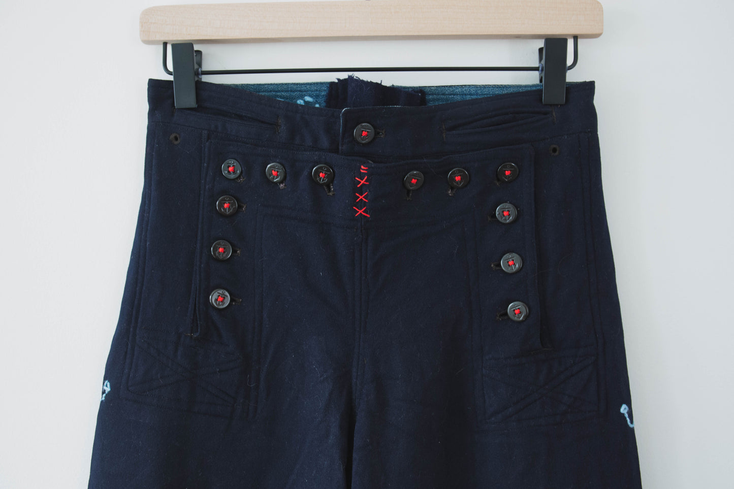 Vintage Navy Wool Sailor Pants, 26"