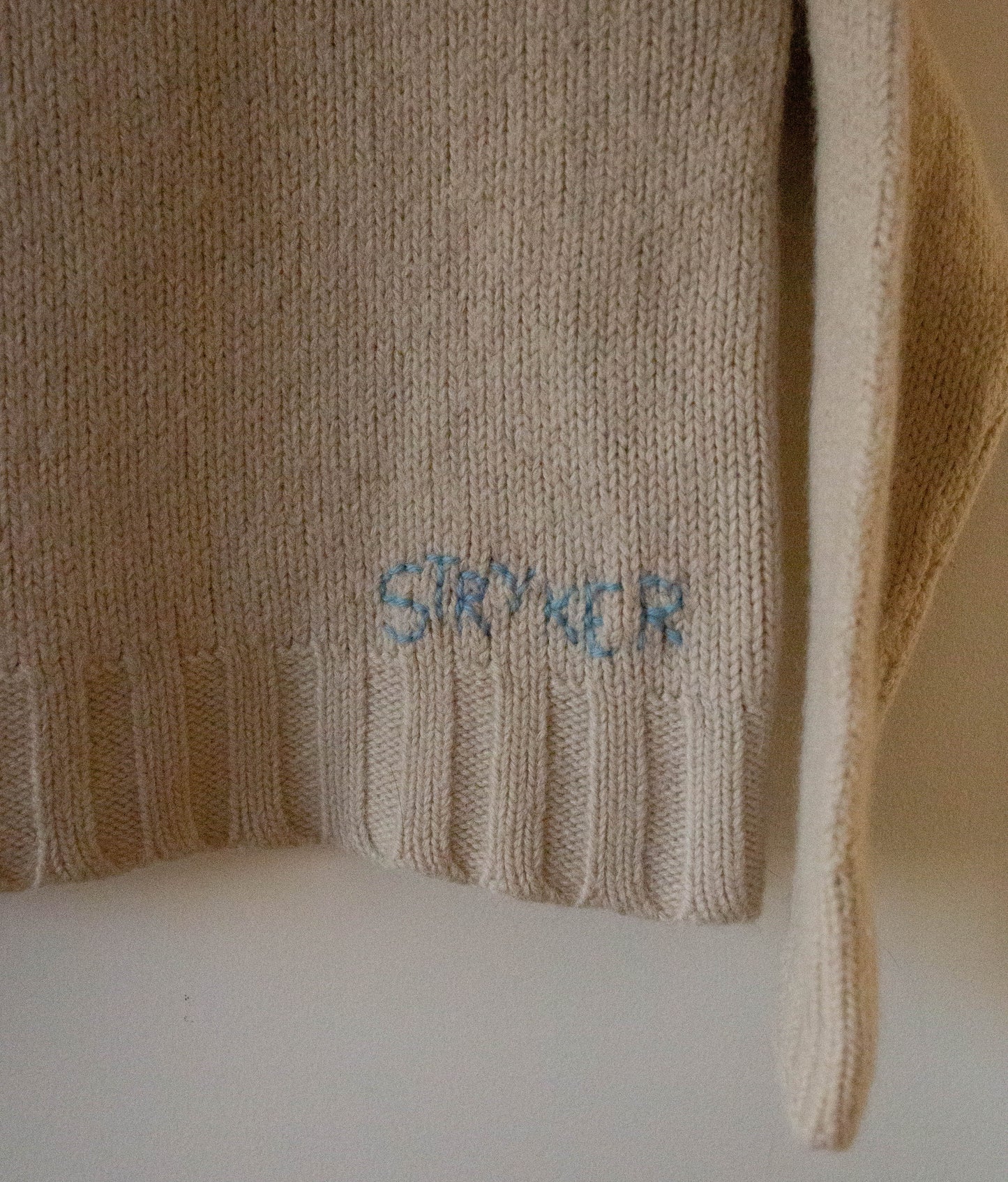Cream Mock Neck Boxy Fish Sweater, Small