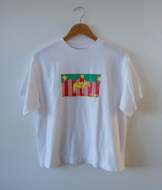 Striped Mountain Horse Tee in White, no.1